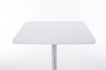 Table de bar carrée blanche 60x60x108 Bois blanc Métal chromé 2