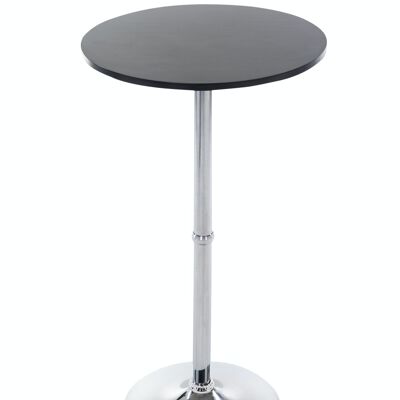 bar table round black 60x60x108 black Wood Chromed metal