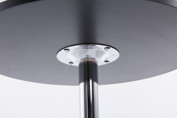table de bar ronde noire 60x60x108 bois noir métal chromé 3