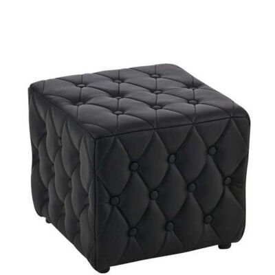 Asiento cubo Banila negro 41,5x41,5x41,5 polipiel negra Madera