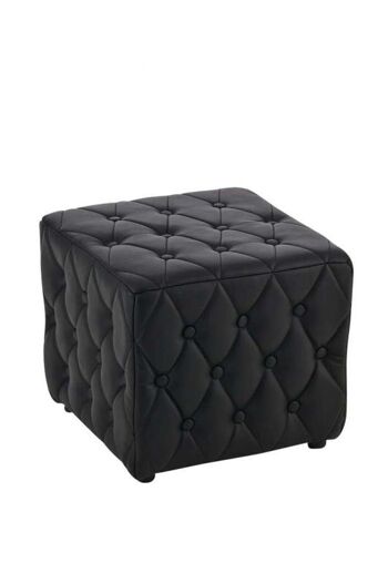 Siège cube Banila noir 41,5x41,5x41,5 cuir artificiel noir Bois 1