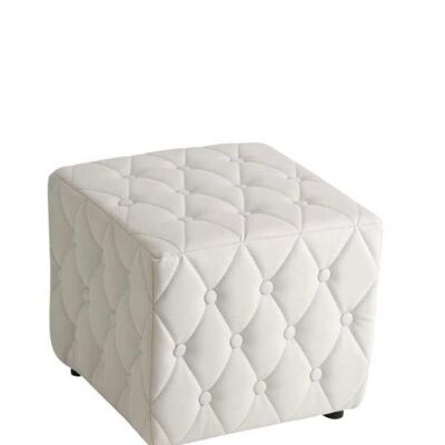 Seat cube Banila white 41.5x41.5x41.5 white leatherette Wood