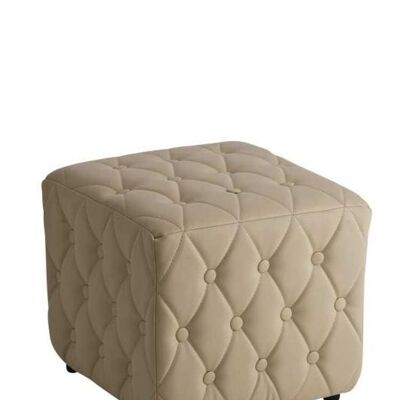 Seat cube Banila cream 41.5x41.5x41.5 cream artificial leather Wood
