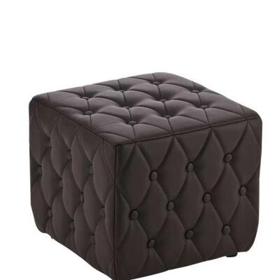 Seat cube Banila brown 41.5x41.5x41.5 brown leatherette Wood