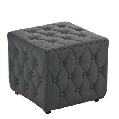 Seat cube Banila Gray 41.5x41.5x41.5 Gray artificial leather Wood