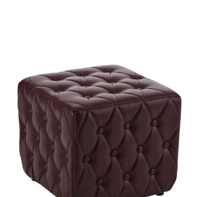 Seat cube Banila bordeaux 41.5x41.5x41.5 bordeaux artificial leather Wood