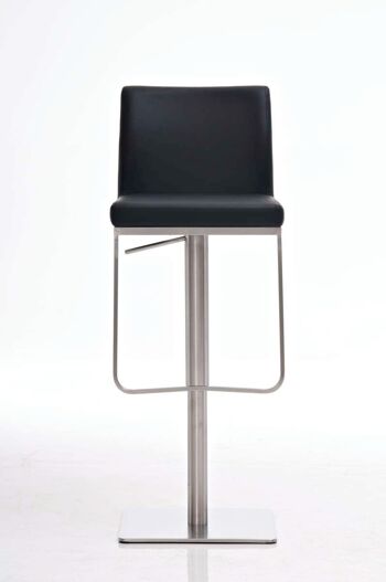 Tabouret de bar Panama E simili cuir noir 44x42x86 simili cuir noir inox 2