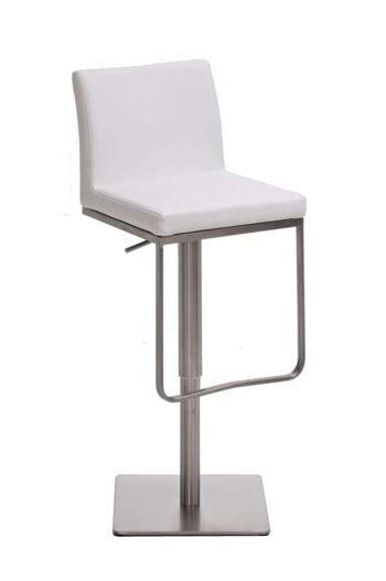 Tabouret de bar Panama E simili cuir blanc 44x42x86 simili cuir blanc inox 1