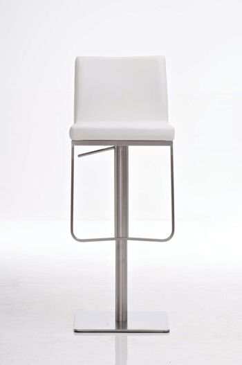 Tabouret de bar Panama E simili cuir blanc 44x42x86 simili cuir blanc inox 2