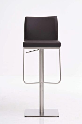 Tabouret de bar Panama E simili cuir marron 44x42x86 simili cuir marron inox 2