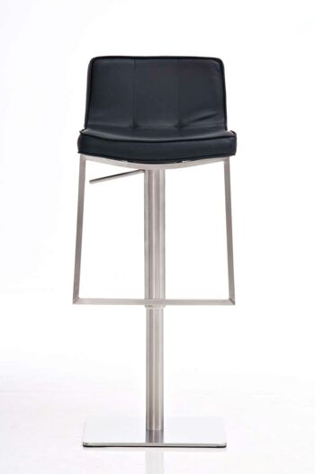 Tabouret de bar Seoul noir 46x43x79,5 cuir artificiel noir acier inoxydable 2