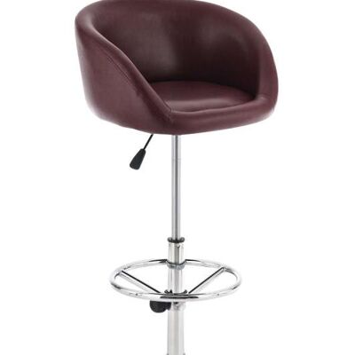 Bar stool Miami bordeaux 47x54x106 bordeaux faux leather Chromed metal