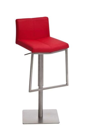 Tabouret de bar Lima rouge 43,5x45x80 cuir artificiel rouge acier inoxydable 1