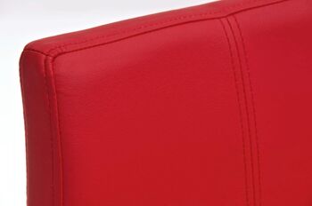 Tabouret de bar Lima rouge 43,5x45x80 cuir artificiel rouge acier inoxydable 3