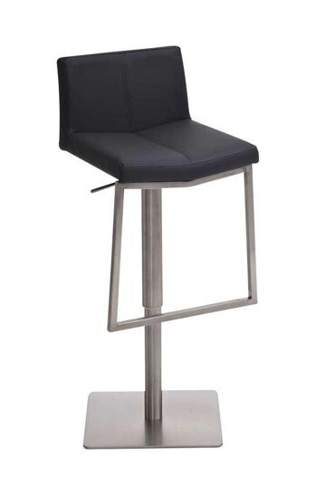 Tabouret de bar Lima Gris 43,5x45x80 Cuir artificiel gris acier inoxydable 1