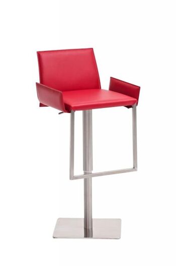 Tabouret de bar Cayenne rouge 46x50x79 cuir artificiel rouge acier inoxydable 1