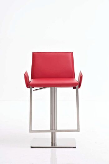 Tabouret de bar Cayenne rouge 46x50x79 cuir artificiel rouge acier inoxydable 2