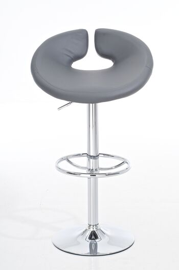 Tabouret de bar Atlanta Gris 50x58x95 Similicuir gris Métal chromé 2