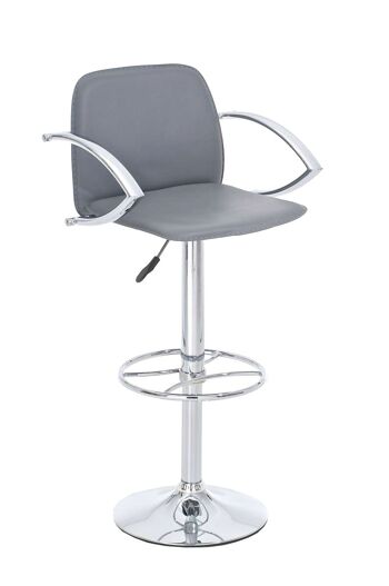 Tabouret de bar Pro Gris 43x53x110 Cuir artificiel gris Métal chromé 2