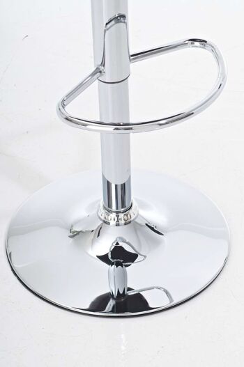 Tabouret de bar Limerick chrome crème 50,5x41,5x84 métal similicuir crème 6