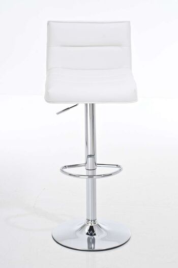 Tabouret de bar Limerick chrome blanc 50,5x41,5x84 cuir artificiel blanc métal 2