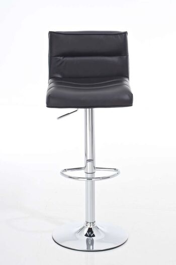 Tabouret de bar Limerick chrome noir 50,5x41,5x84 cuir artificiel noir métal 2