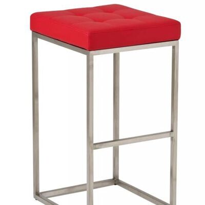 Barhocker Lugano E77 rot 45x41x77 rotes Kunstleder Edelstahl