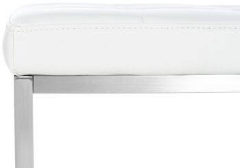 Tabouret Barci blanc 40x40x48 cuir artificiel blanc acier inoxydable 5