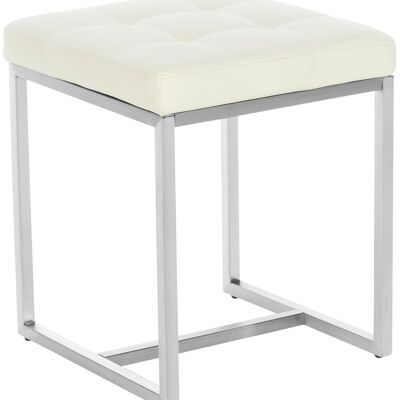 Barci stool cream 40x40x48 cream leatherette stainless steel
