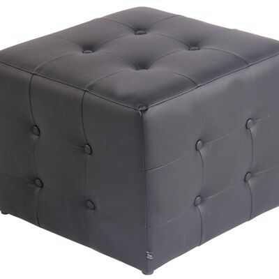 Taburete Cubic negro 48x48x37 polipiel negra Wood