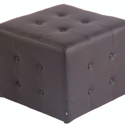 Stool Cubic brown 48x48x37 brown leatherette Wood