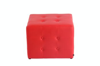 Tabouret Cubic rouge 48x48x37 simili cuir rouge Bois 3