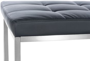 Banc Barci noir 40x100x48 cuir artificiel noir acier inoxydable 4