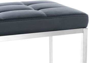 Banc Barci noir 40x100x48 cuir artificiel noir acier inoxydable 5