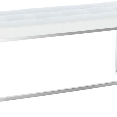 Bench Barci white 40x100x48 white artificial leather stainless steel