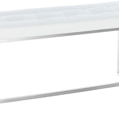 Banco Barci blanco 40x100x48 cuero artificial blanco acero inoxidable