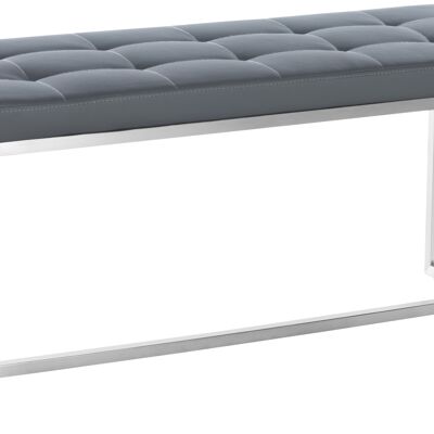 Bench Barci Gray 40x100x48 Gray artificial leather stainless steel