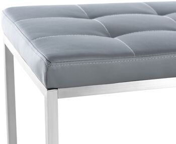 Banc Barci Gris 40x100x48 Cuir artificiel gris acier inoxydable 4