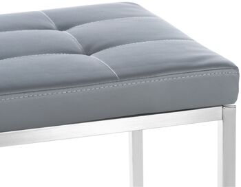 Banc Barci Gris 40x100x48 Cuir artificiel gris acier inoxydable 5