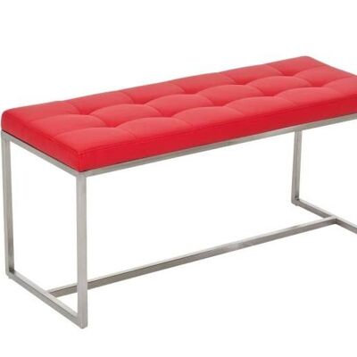 Bench Barci red 40x100x48 red artificial leather stainless steel