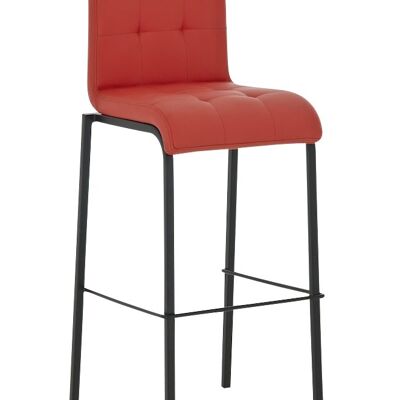 Barkruk Avola leer B78 rood 51x43x103 rood kunstleer Metaal mat zwart