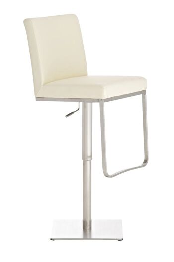 Tabouret de bar Cartago crème 55x44x92 similicuir crème acier inoxydable 1