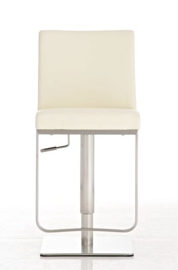 Tabouret de bar Cartago crème 55x44x92 similicuir crème acier inoxydable 2