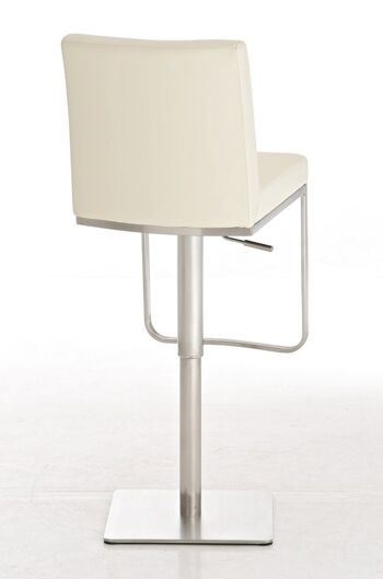 Tabouret de bar Cartago crème 55x44x92 similicuir crème acier inoxydable 3