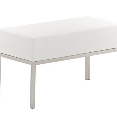 2-seater sofa Lamega 40x80 white 40x81x46 white artificial leather stainless steel