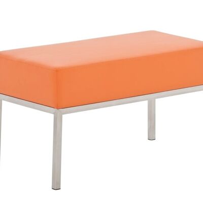 2-seater sofa Lamega 40x80 orange 40x81x46 orange artificial leather stainless steel