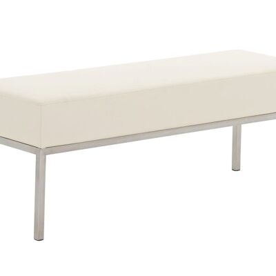 3-Sitzer Sofa Lamega 40x120 creme 40x121x46 creme Kunstleder Edelstahl