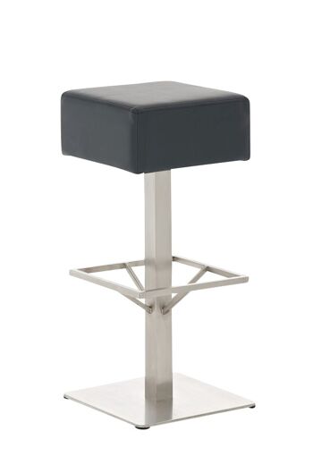 Tabouret de bar Glasgow E85 noir 35x35x85 cuir artificiel noir acier inoxydable 1