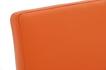 Tabouret de bar Phoenix orange 60x50x112 simili cuir orange inox 5