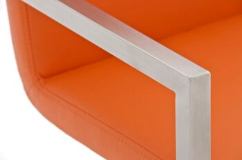 Tabouret de bar Phoenix orange 60x50x112 simili cuir orange inox 6